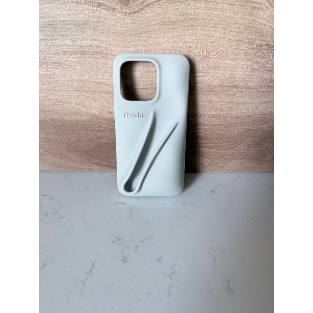 Rhode Peptide Lip Case Grey Silicone iPhone 15 Pro Max Cover Hailey Bieber